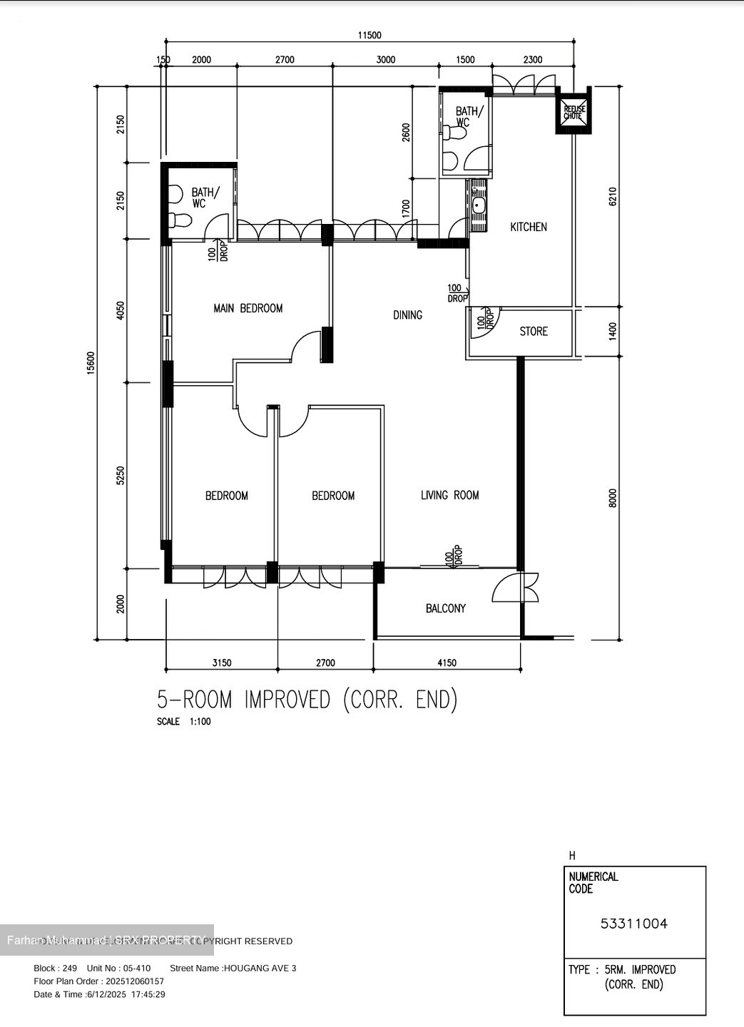 Blk 249 Hougang Avenue 3 (Hougang), HDB 5 Rooms #512929091